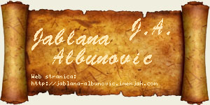 Jablana Albunović vizit kartica